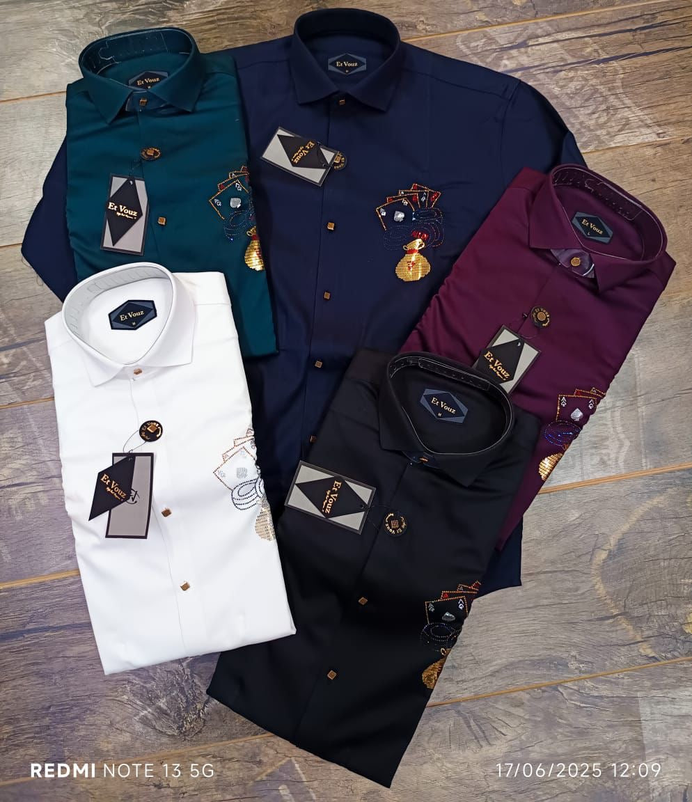 Branded Baba Unique Men's Casino Theme Shirts | Stylish Party Wear | Embellished Design