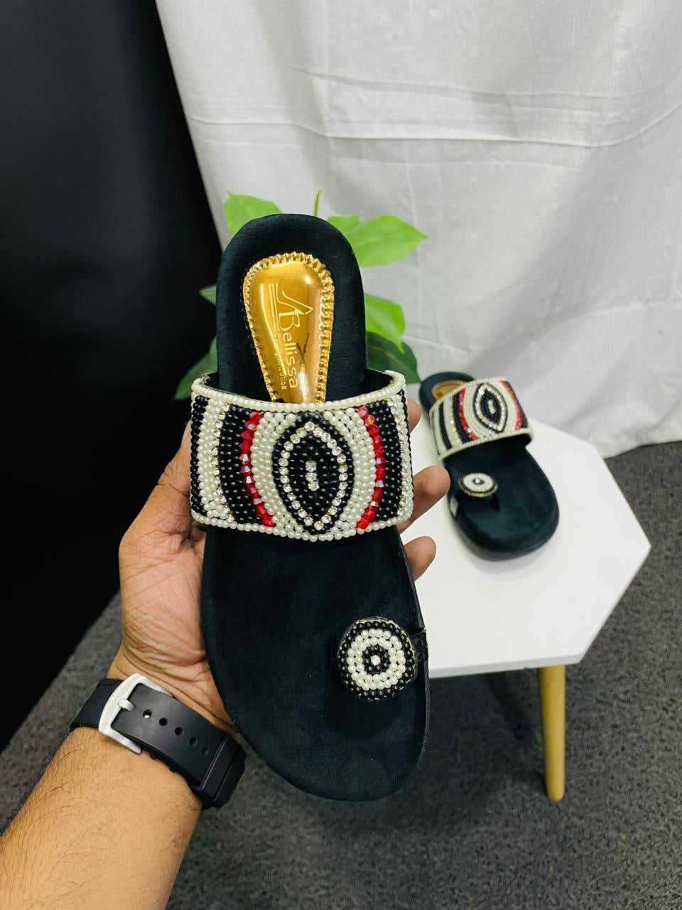 Women Black Soft One Toe Flats