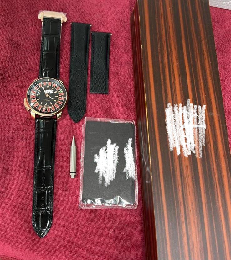 Casino Style Premium Tourbillon Watch with Functional Roulette Dial