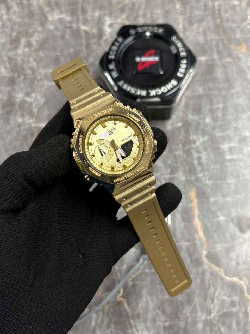 Slim Profile Octagonal Men's Sport Watch - Hybrid Display Timepiece