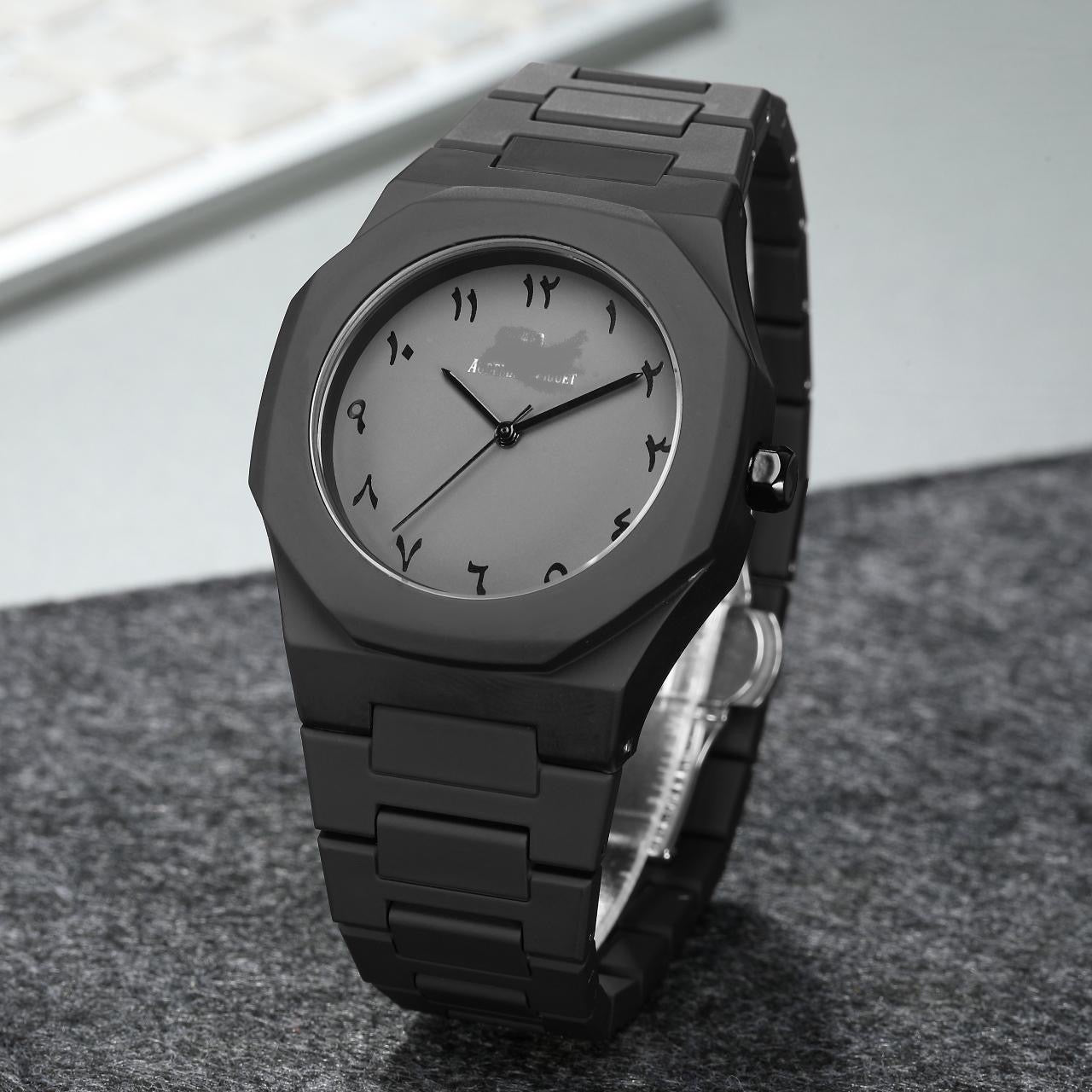 Premium Octagon Watch | Red Arabic Dial | Modern Minimalist Timepiece