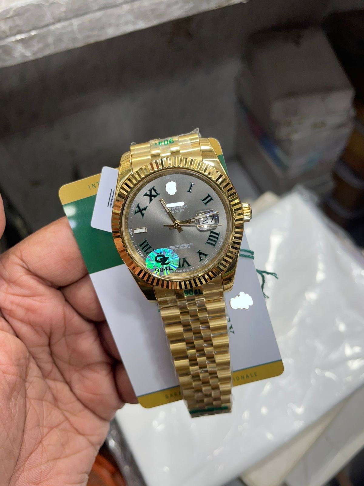 Executive Gold Day-Date Watch - Iconic Design with Fluted Bezel and Jubilee Strap