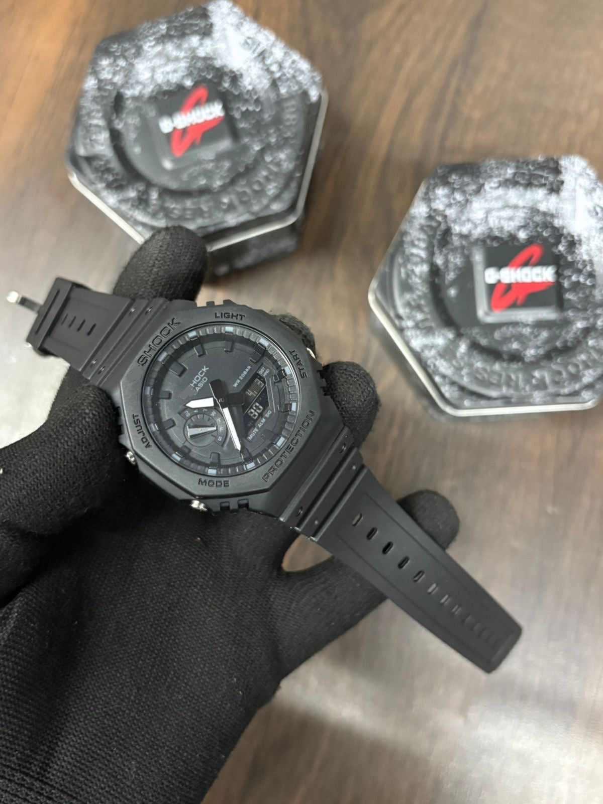 Octagon Analog-Digital Sport Watch - Stealth Black "Casioak" Inspired Design