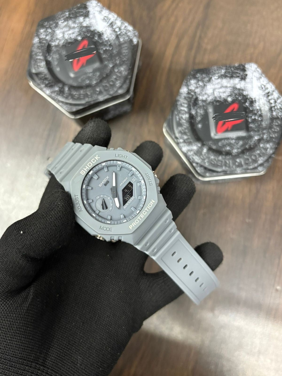 Octagon Analog-Digital Sport Watch - Stealth Black "Casioak" Inspired Design