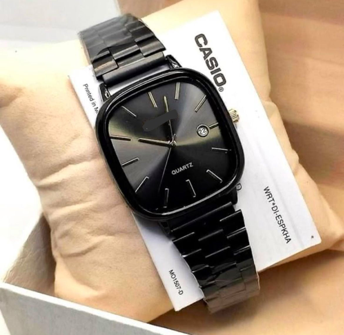 Retro Square Dial Quartz Watch with Metal Strap (Unisex)