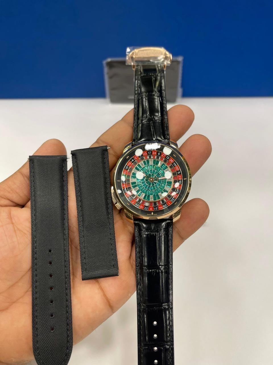 Casino Style Premium Tourbillon Watch with Functional Roulette Dial