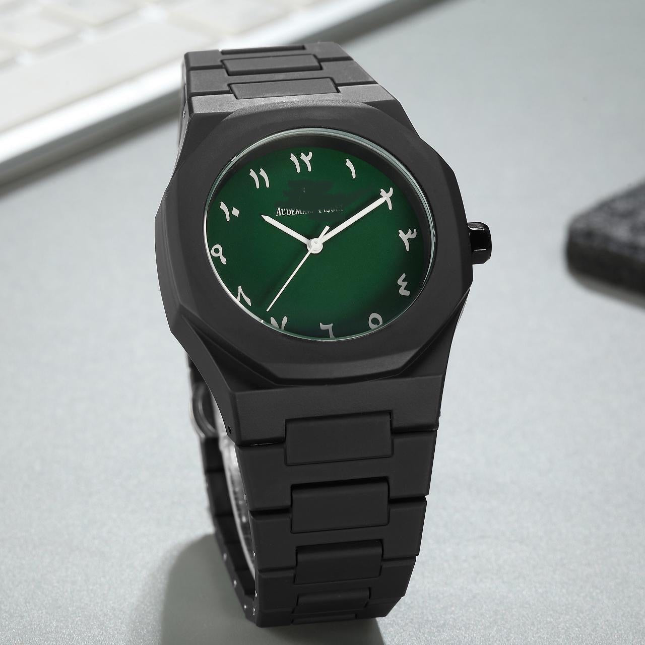 Premium Octagon Watch | Red Arabic Dial | Modern Minimalist Timepiece