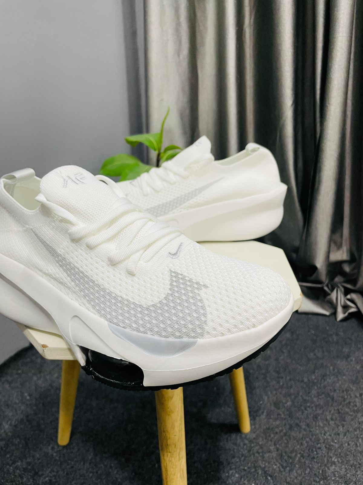 Men's White Performance Running Shoes - Lightweight Air Cushioned Trainers