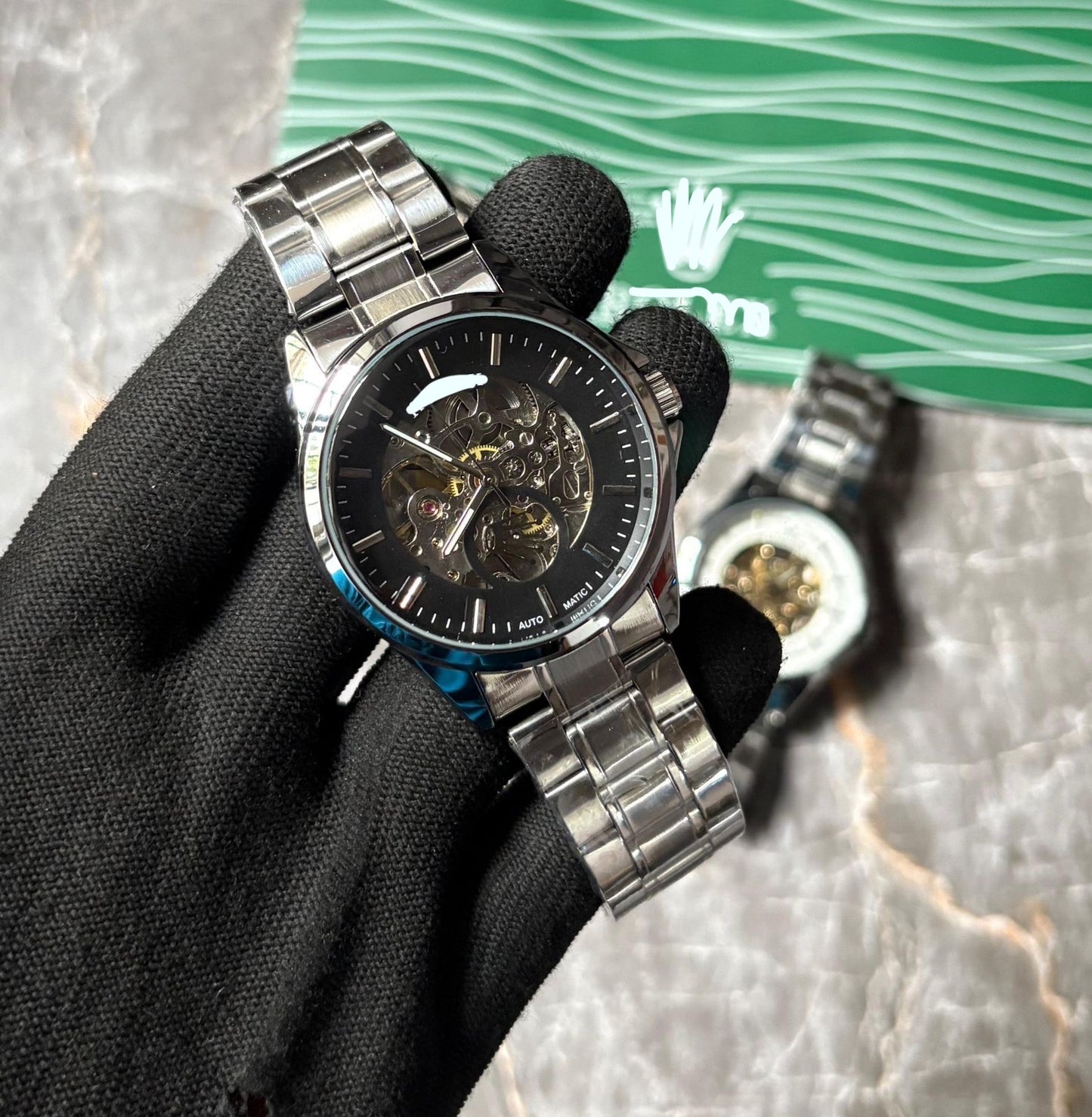 Premium Open Heart Automatic Watch for Men - Classic Silver Stainless Steel Bracelet