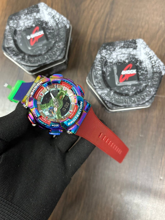 GM-110-1A Homage Watch – Colorful Metal-Covered Analog-Digital Sports Style