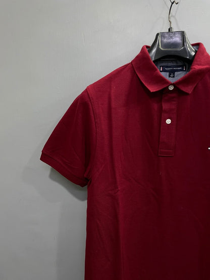 Solid Red Cotton Polo Men's T-Shirt