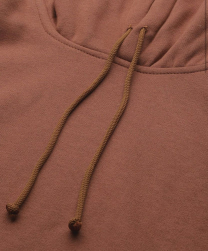Brown Hooded Fleece Sweatshirt