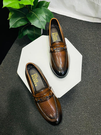 Men’s Glossy Tan Colour Casual Loafers