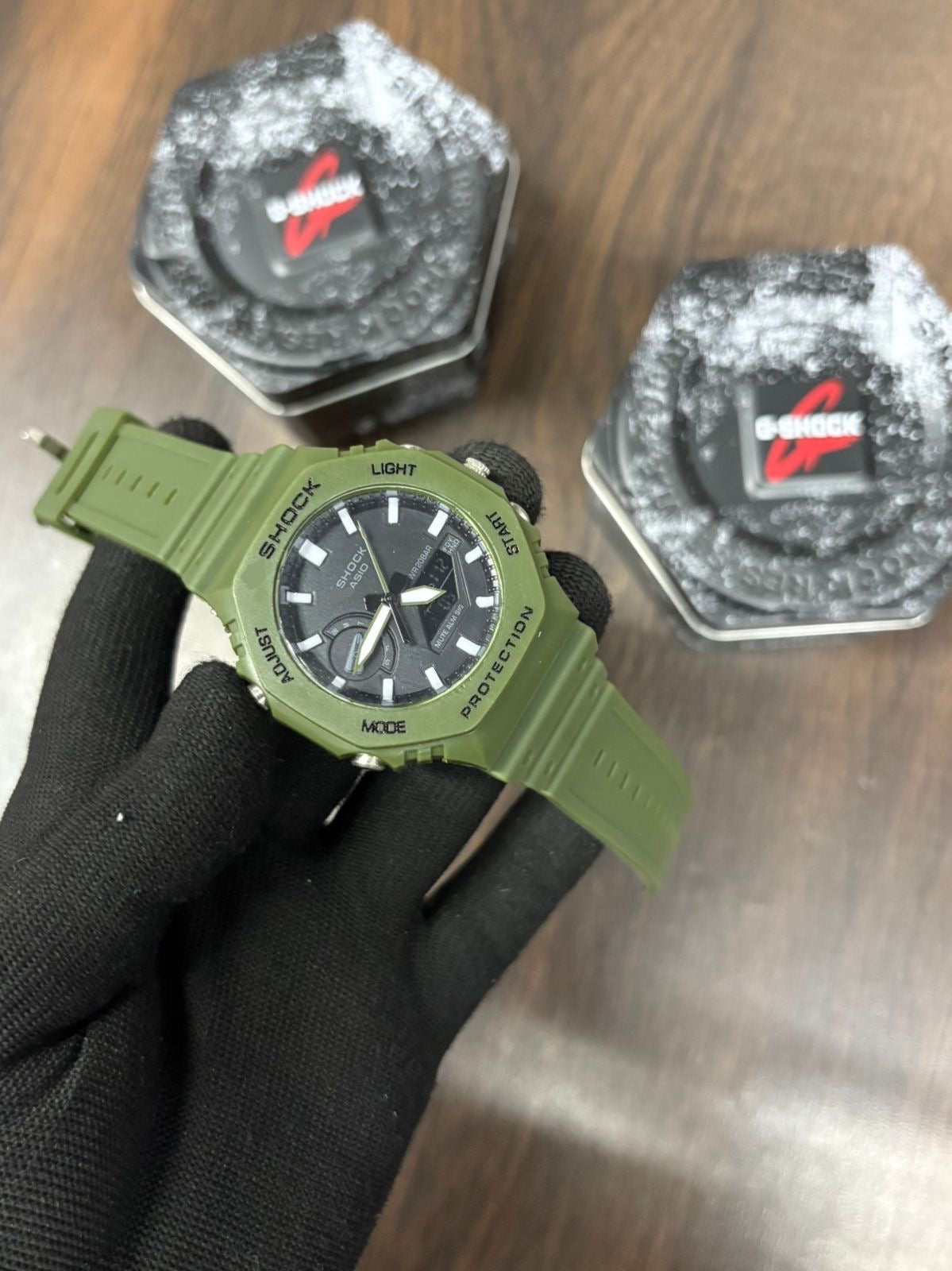 Octagon Analog-Digital Sport Watch - Stealth Black "Casioak" Inspired Design
