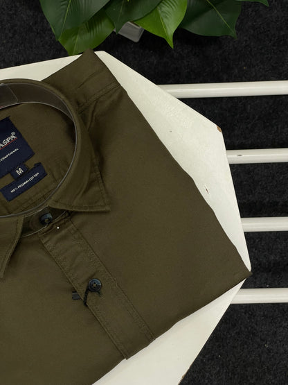 Men’s Premium Quality Cotton Oxford Olive Green Shirt