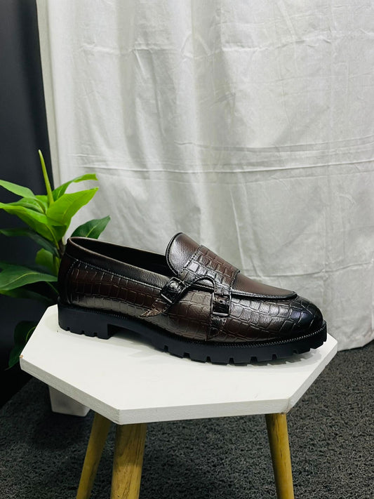 Men’s Dark Brown Monk Strap Causal Loafers