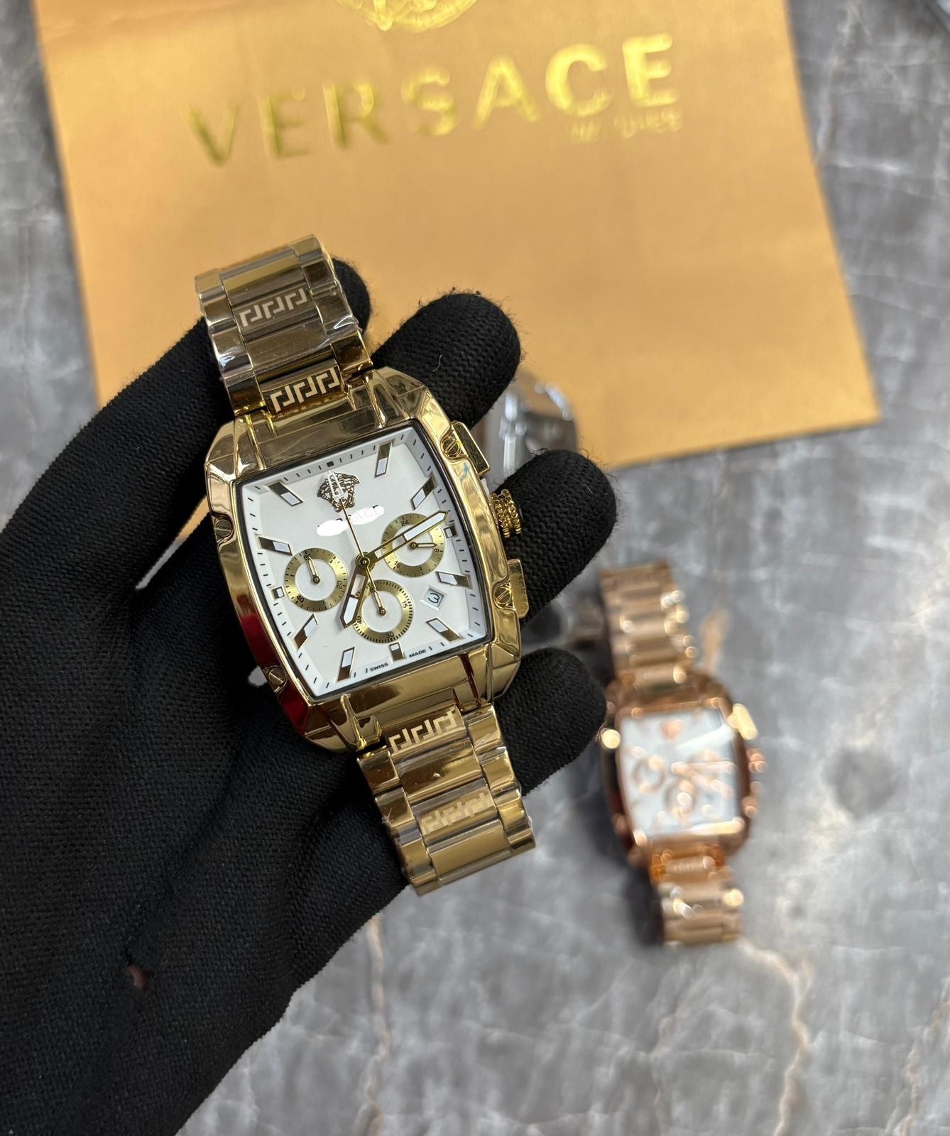 Luxury Square Chronograph Watch for Men - High-End Stainless Steel Bracelet