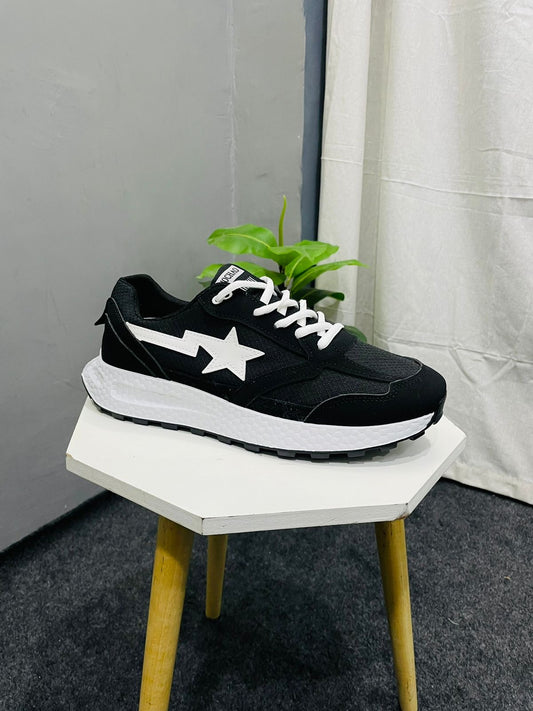 Spring 2024 New Arrival men's Thick-Soled Athletic Shoes, Anti-Slip Casual Shoes With Leather And Mesh Splicing