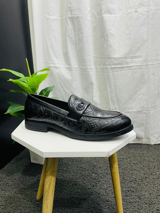 Men’s Black Texture Causal Loafers