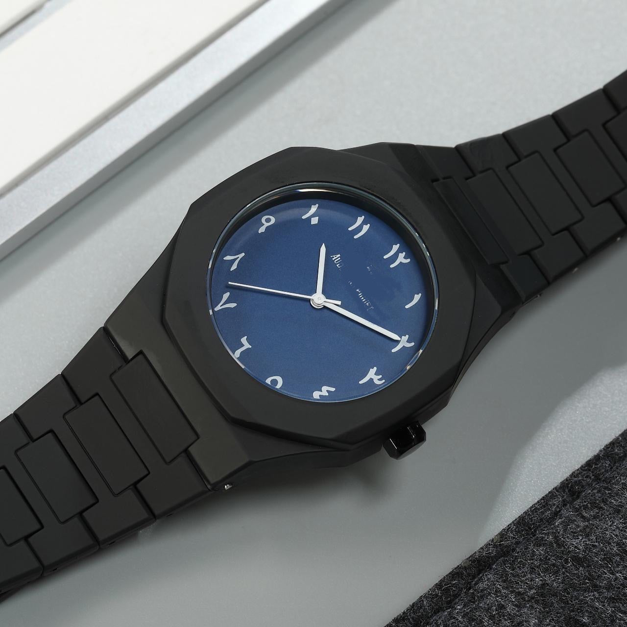 Premium Octagon Watch | Red Arabic Dial | Modern Minimalist Timepiece