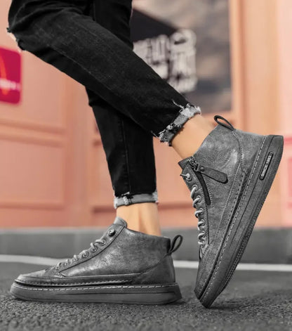 Men's Spring Autumn Leather Casual Shoes High Top Anti-Skid Comfortable Breathable Casual Boad Shoes Four Seasons
Leather Shoes