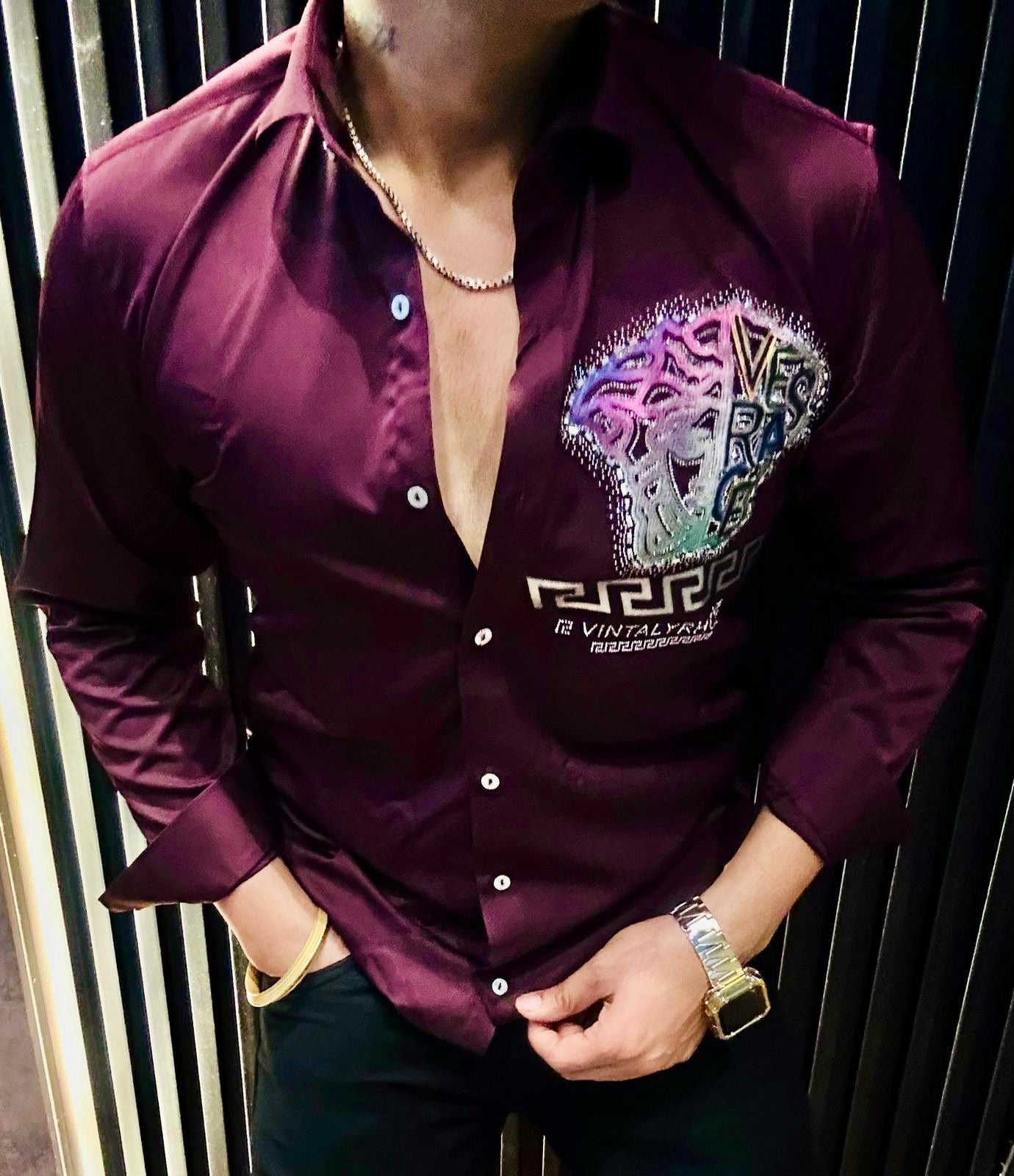 Men’s Premium Cotton Satin Designer Shirt