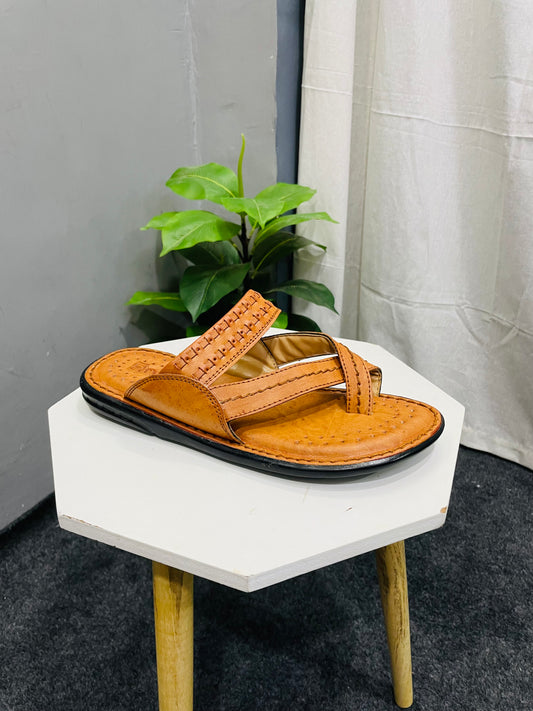 Buy Men’s Tan Kolhapuri Sandals Indian Ethnic Chappal Footwear Slipper Traditional For Men