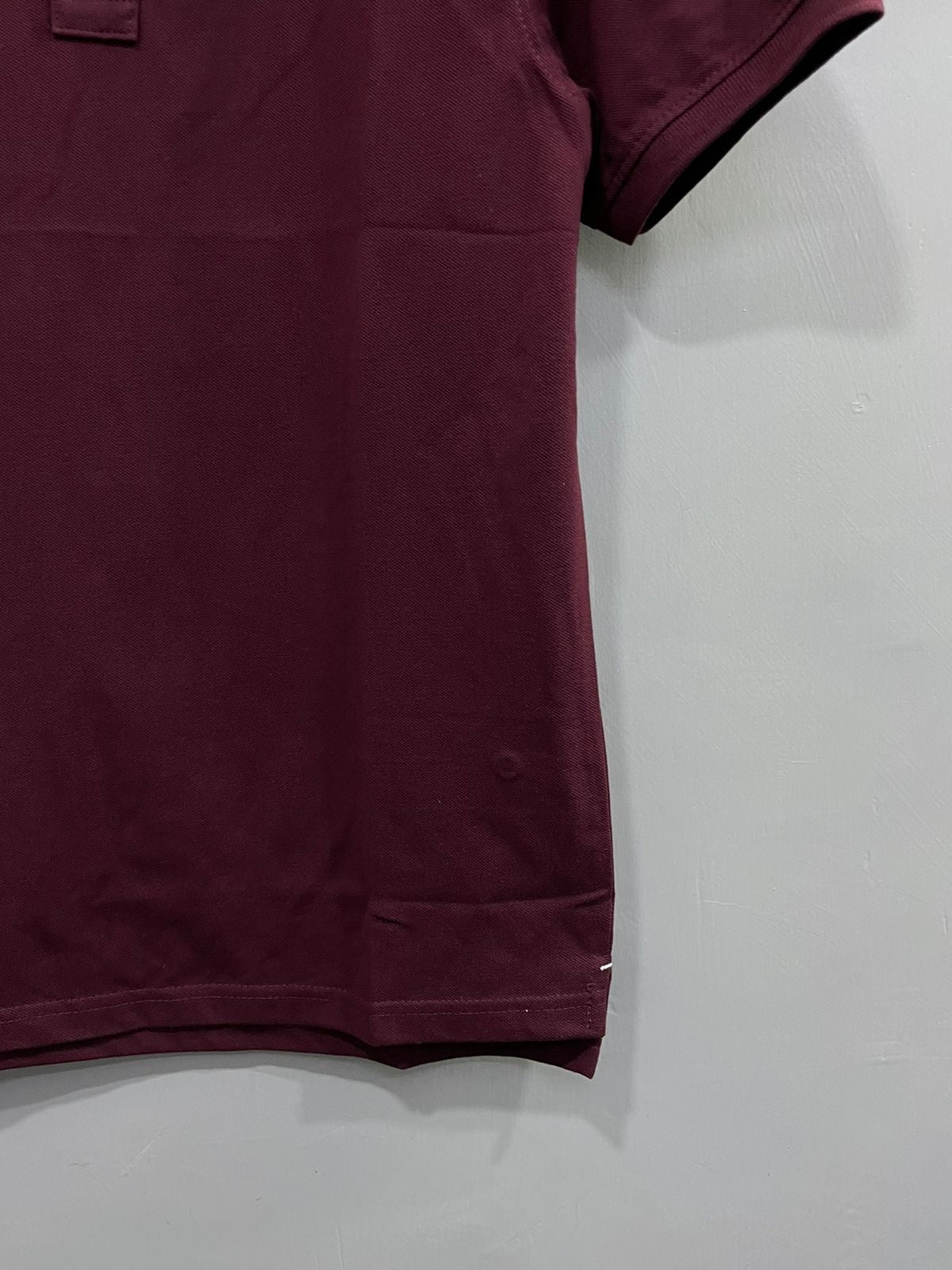 Solid Wine Cotton Polo Men's T-Shirt