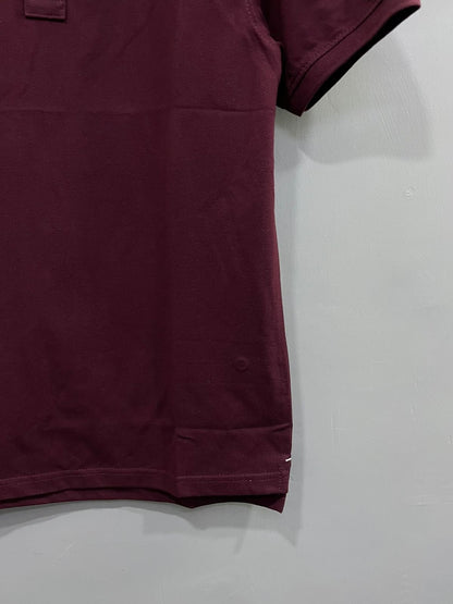 Solid Wine Cotton Polo Men's T-Shirt