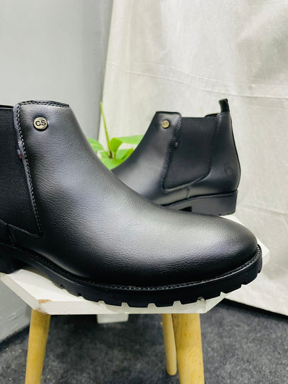 Chunky sole black chelsea boots