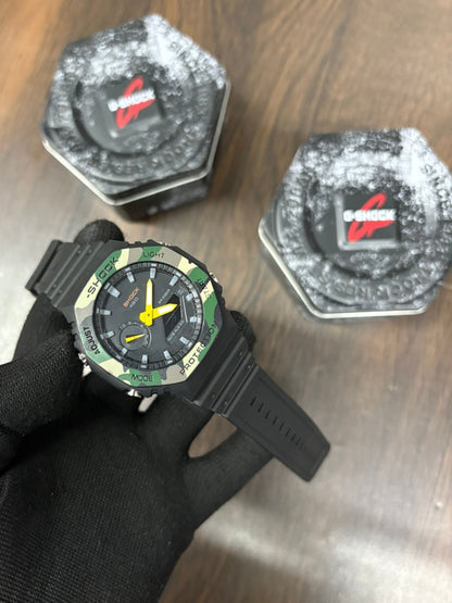Octagon Analog-Digital Sport Watch - Stealth Black "Casioak" Inspired Design