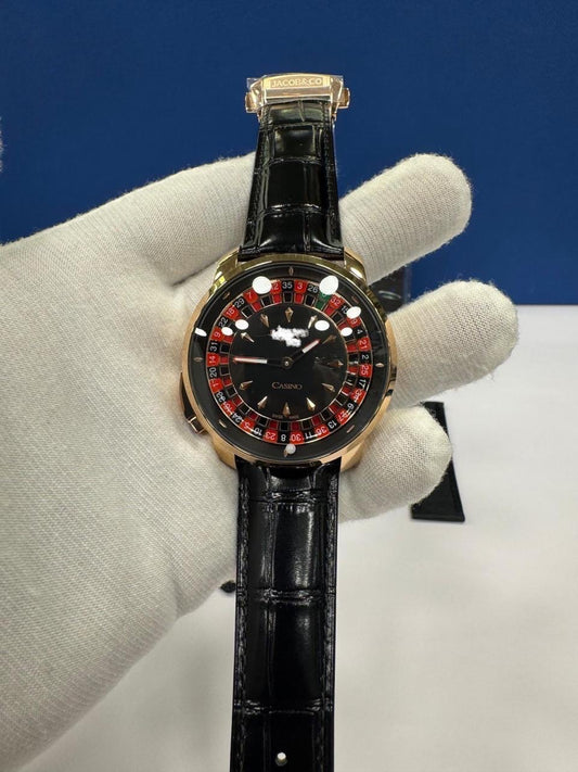Casino Style Premium Tourbillon Watch with Functional Roulette Dial