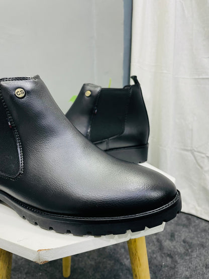 Men Fashion Chunky Sole Black Chelsea boots