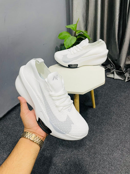 Men's White Performance Running Shoes - Lightweight Air Cushioned Trainers