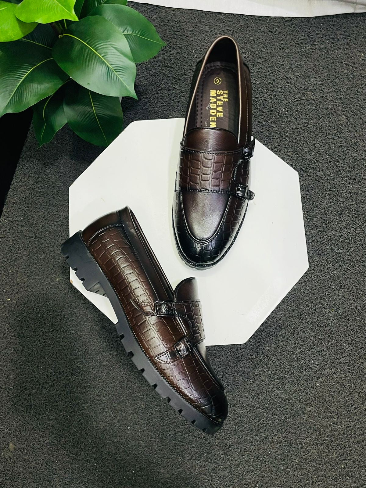 Men’s Dark Brown Monk Strap Causal Loafers