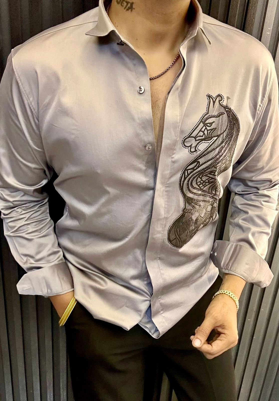 Classic Designer Shirt with Stylish Horse Design