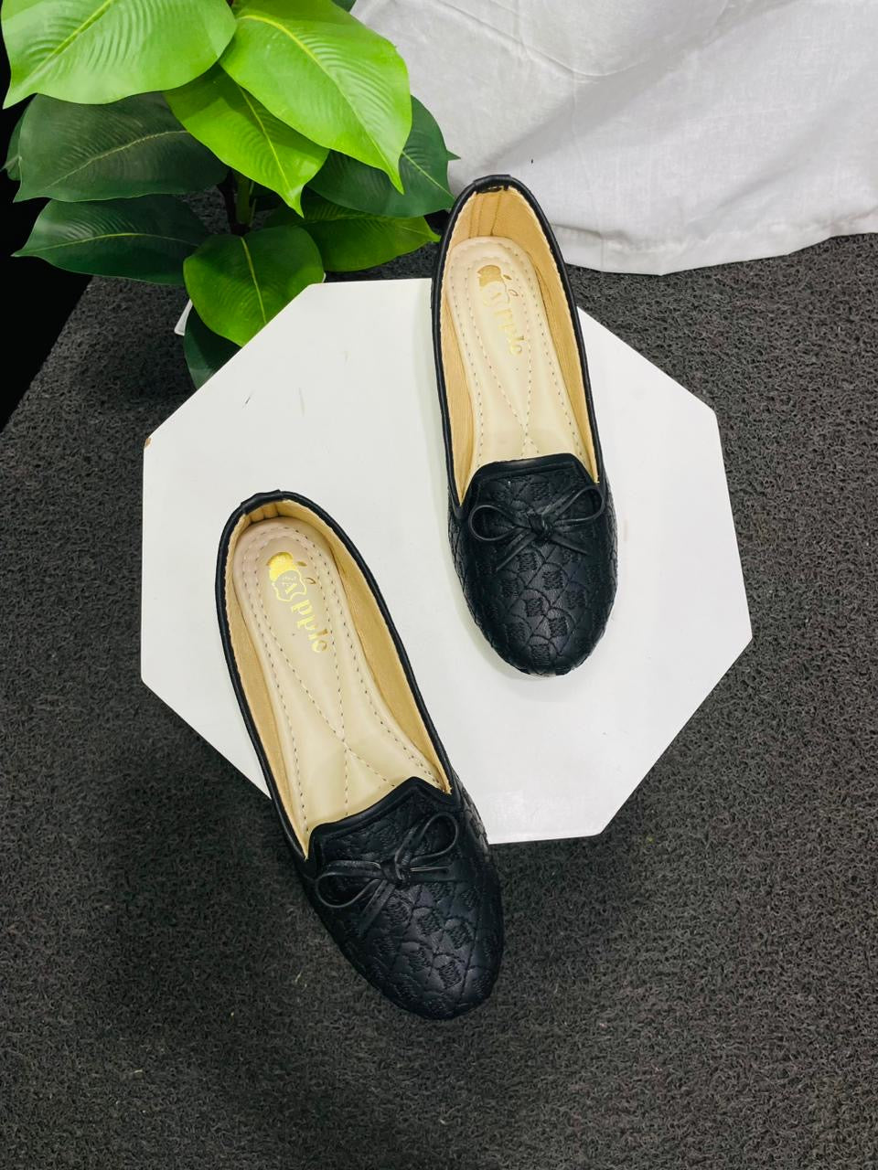 Black Korean Flat Doll Shoes For Ladies Slip-Ons & Mules Work Shoes Office Shoes Close Shoestrings