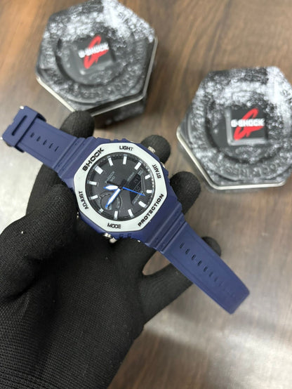 Octagon Analog-Digital Sport Watch - Stealth Black "Casioak" Inspired Design