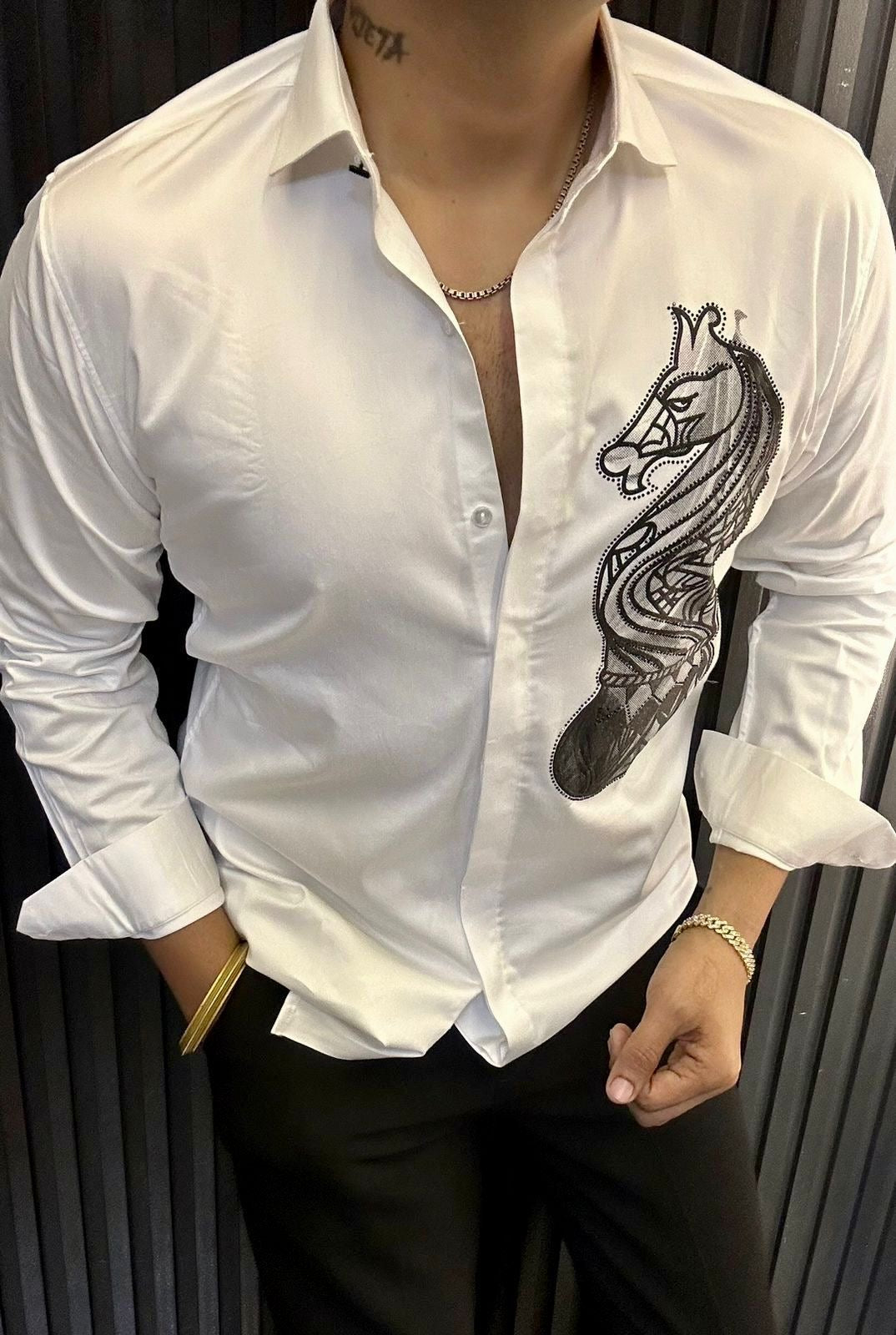 Classic Designer Shirt with Stylish Horse Design