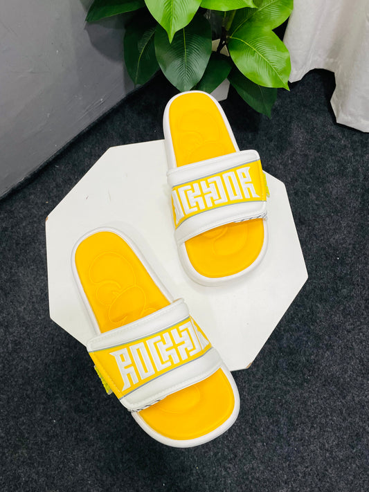 Buy Soft Summer Women Men's Slippers Velcro Design Alphabet Flip Flops For bathroom use daily use and also for casual use 