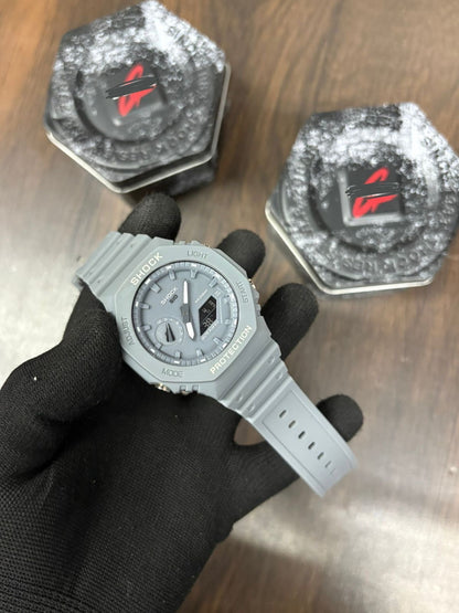 Octagon Analog-Digital Sport Watch - Stealth Black "Casioak" Inspired Design