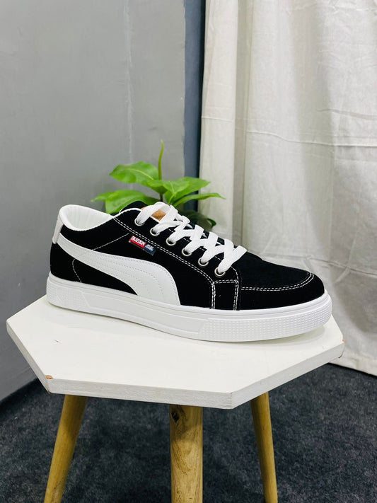 Men’s Black Suede Flat Sole Sneakers