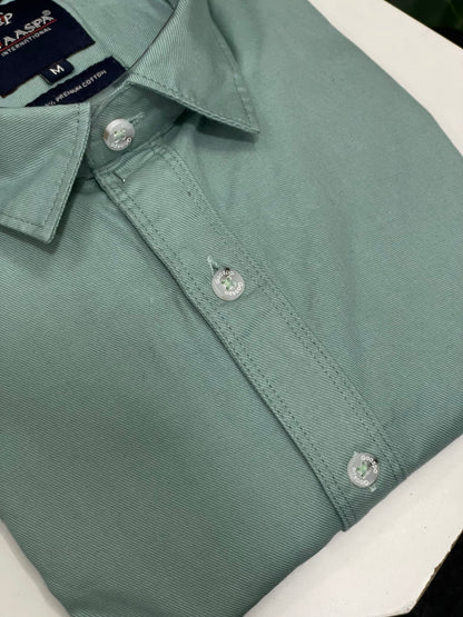 Mint Green Plai Oxford Cotton Formal Shirt