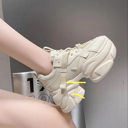Sporty Chunky Sneakers For Women, Letter Graphic Lace-up Front Sneakers