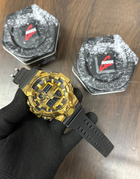 GM-700G-9A Homage Watch – Gold Metal Analog-Digital Sports Style, G-STEEL Inspired