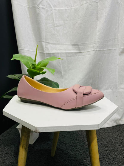 Women's Pink Buckle Decor Ballet Flats, Fashion Square Toe Soft Sole Slip On Shoes, All-Match Commuter Flats