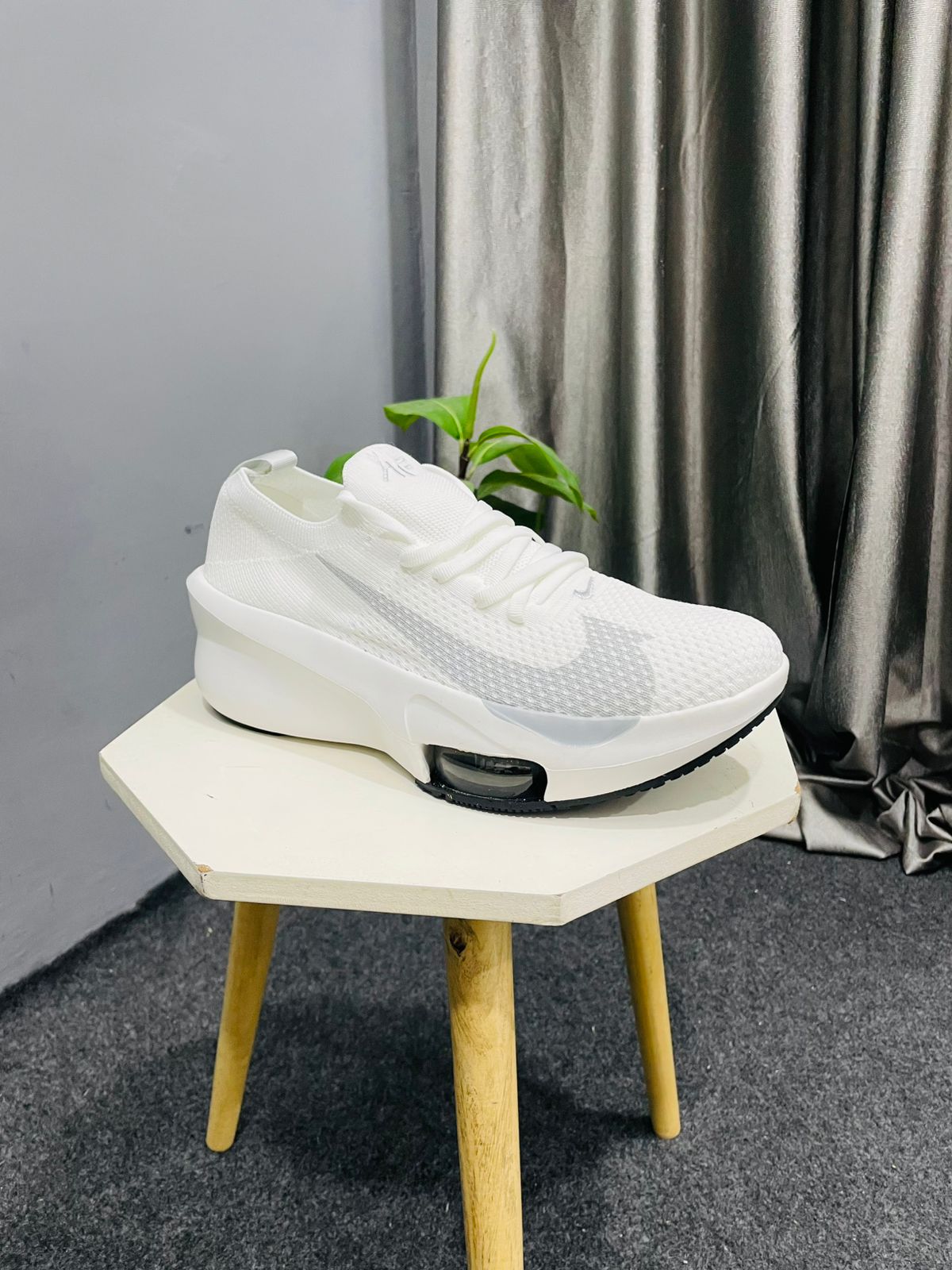 Men's White Performance Running Shoes - Lightweight Air Cushioned Trainers