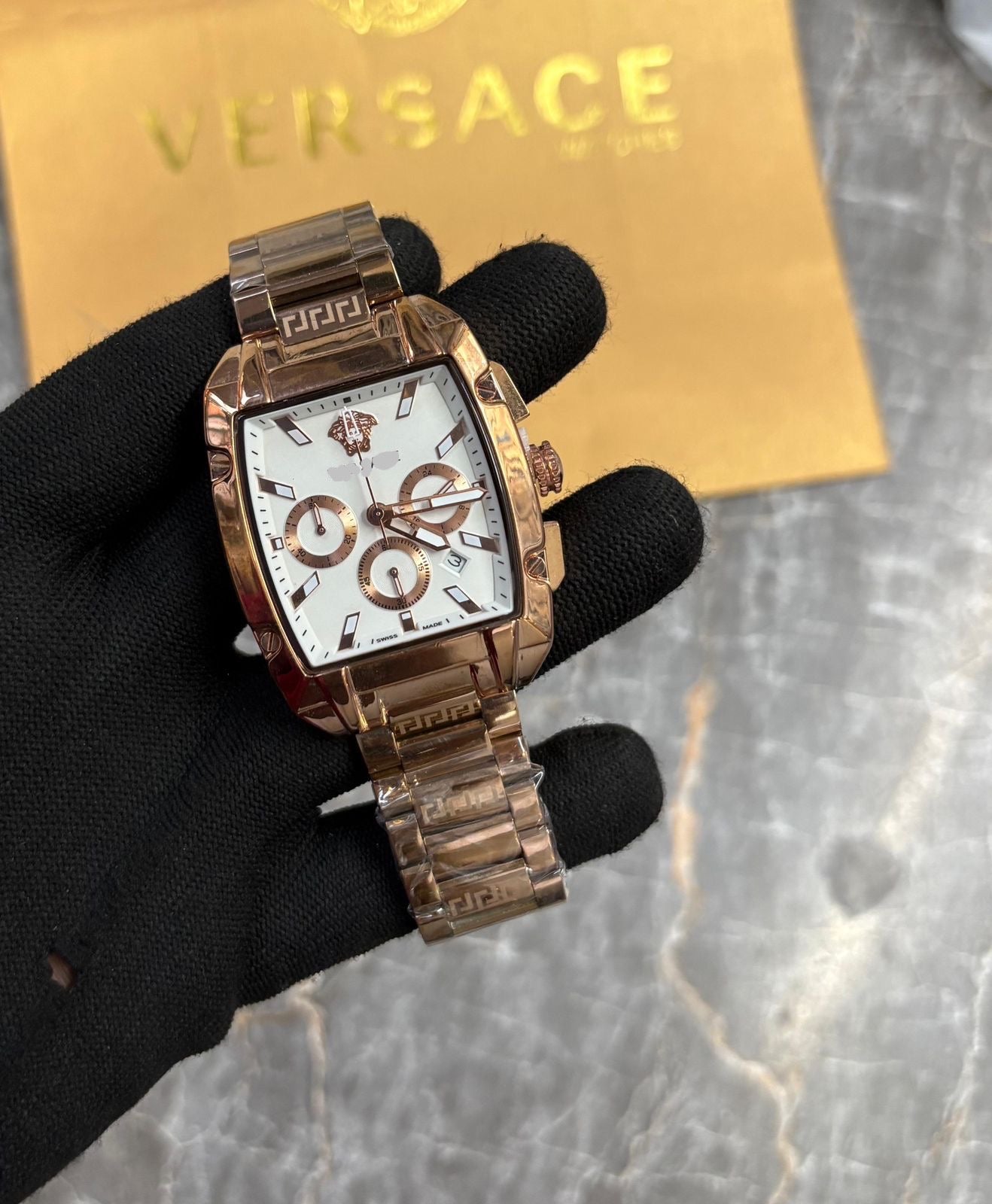 Luxury Square Chronograph Watch for Men - High-End Stainless Steel Bracelet