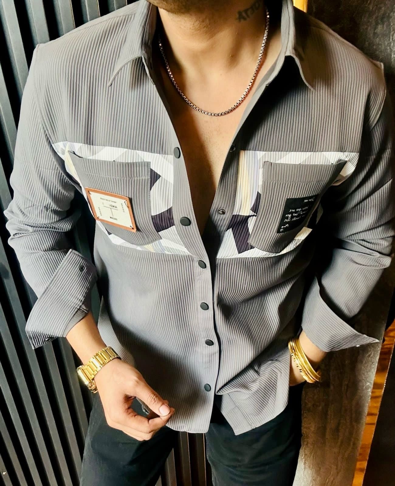 Men’s grey designer shirt 