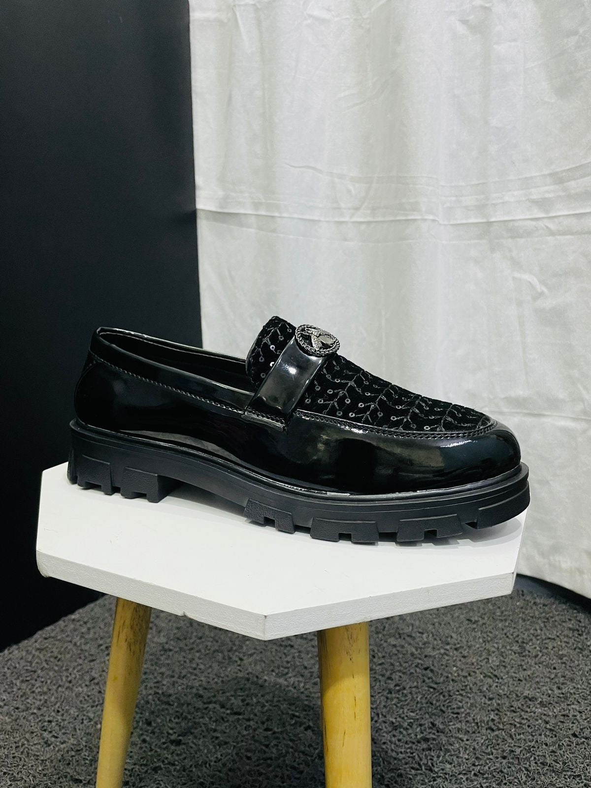 mens casual business wedding formal black loafers